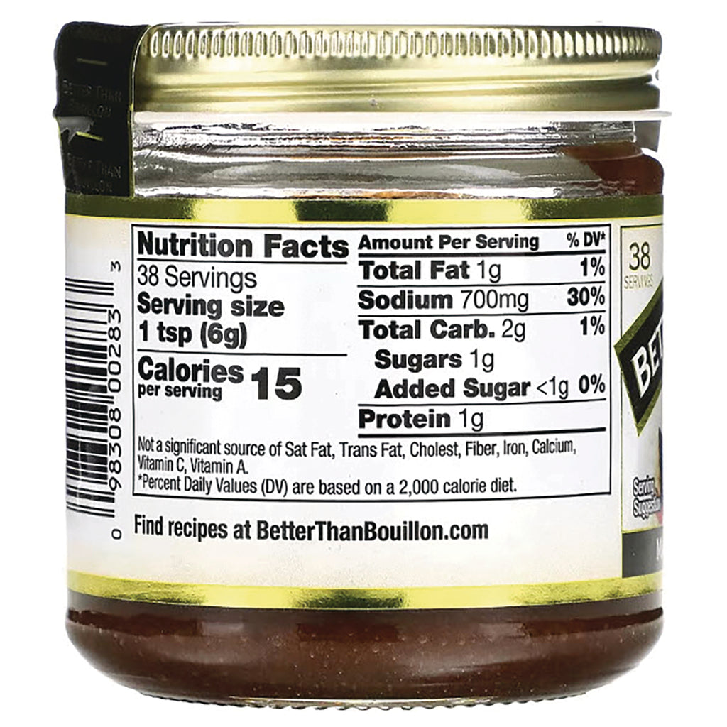 BOU001 | Jar back label showing Nutrition Facts panel, 15 calories per serving and sodium 700 mg - Thumbnail