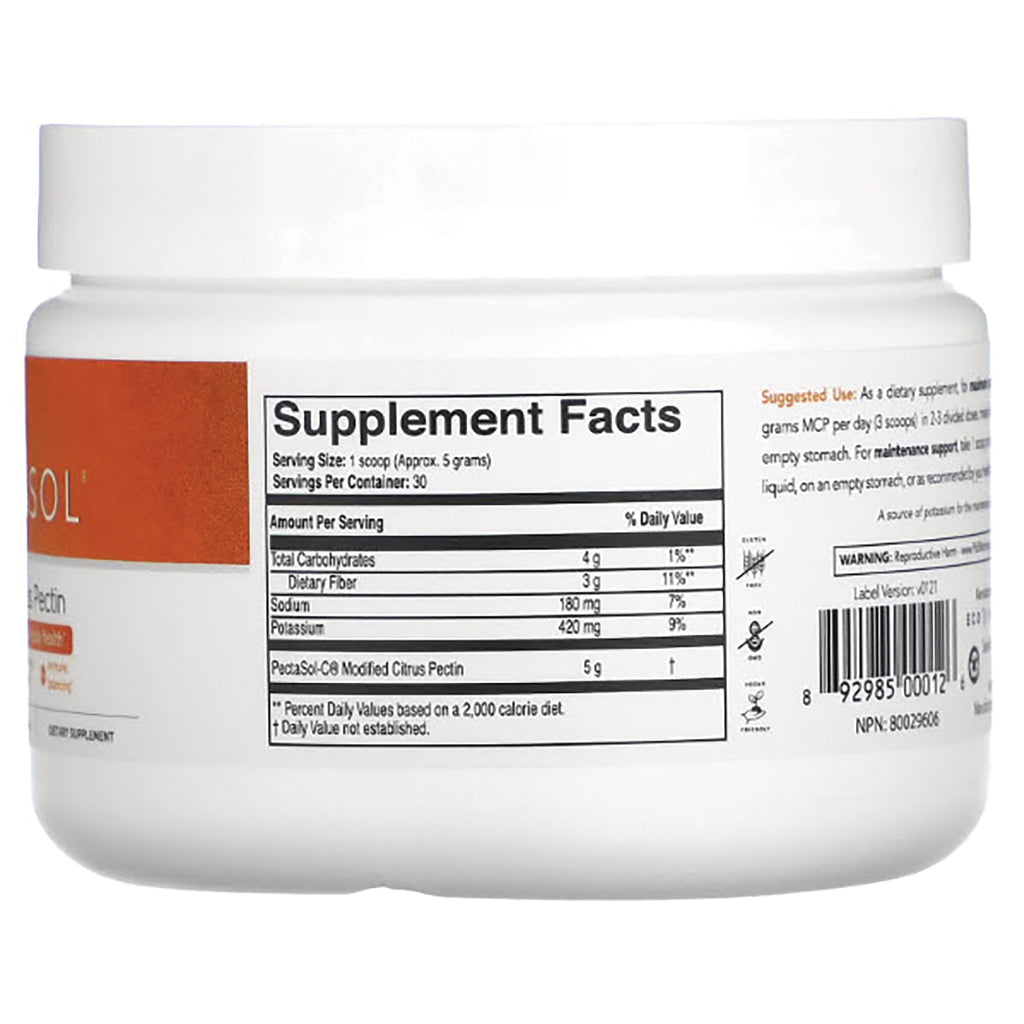 ECN006 | Back of white supplement jar showing Supplement Facts panel, nutrition table and barcode - Thumbnail