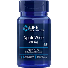 LE489 | Life Extension AppleWise 600 mg bottle showing front label, 30 vegetarian capsules