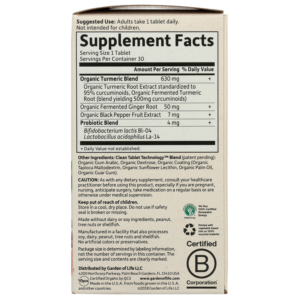 GLF256 | back panel showing Supplement Facts, serving size 1 tablet, ingredient list and caution text on supplement box - Thumbnail