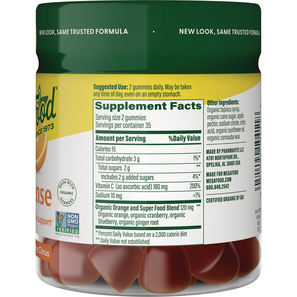 MGF101 | Back of gummy bottle showing Supplement Facts panel, serving size, ingredients, and barcode - Thumbnail