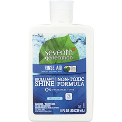 SEV009 | Seventh Generation rinse aid bottle 8 fl oz non-toxic formula free & clear 75 loads