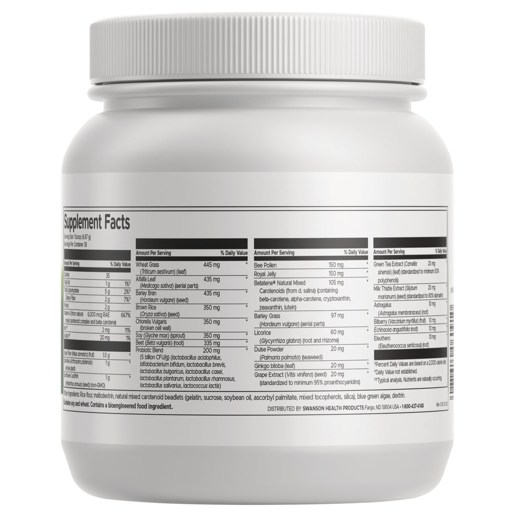 SWR091 | Back of jar showing Supplement Facts and ingredients panel - Thumbnail
