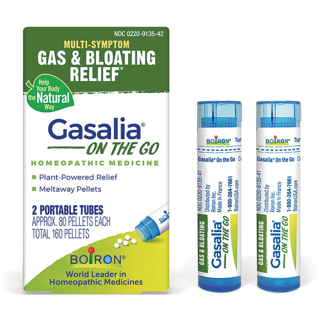 BRN128 | Gasalia On The Go homeopathic gas and bloating relief box with two portable tubes, total 160 pellets - Thumbnail