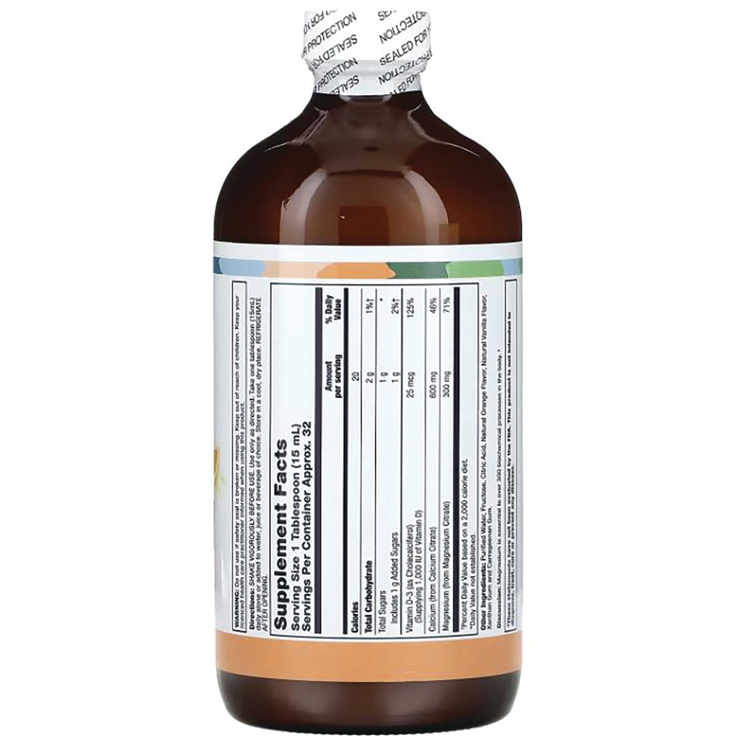 LFT005 | Supplement Facts label on back of brown supplement bottle