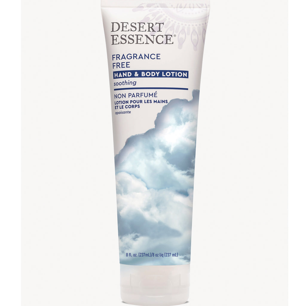 Desert Essence fragrance free hand & body lotion tube with cloud artwork, 8 fl oz - Thumbnail