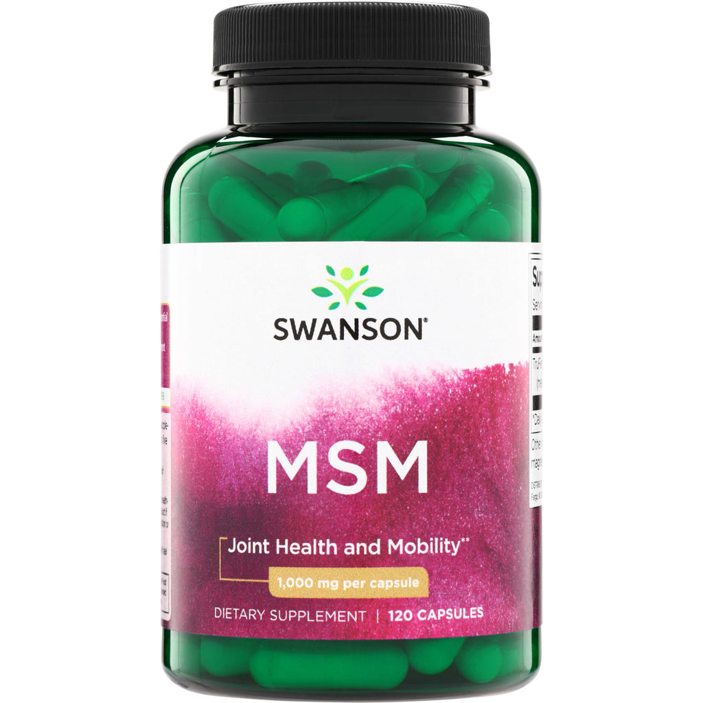 SWU655 | Swanson MSM, Joint Health and Mobility, 1,000 mg per capsule, 120 capsules - Thumbnail