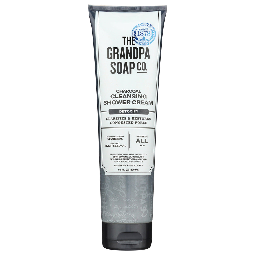 GP035 | The Grandpa Soap Co charcoal cleansing shower cream tube, Detoxify formula, 9.5 fl oz - Thumbnail