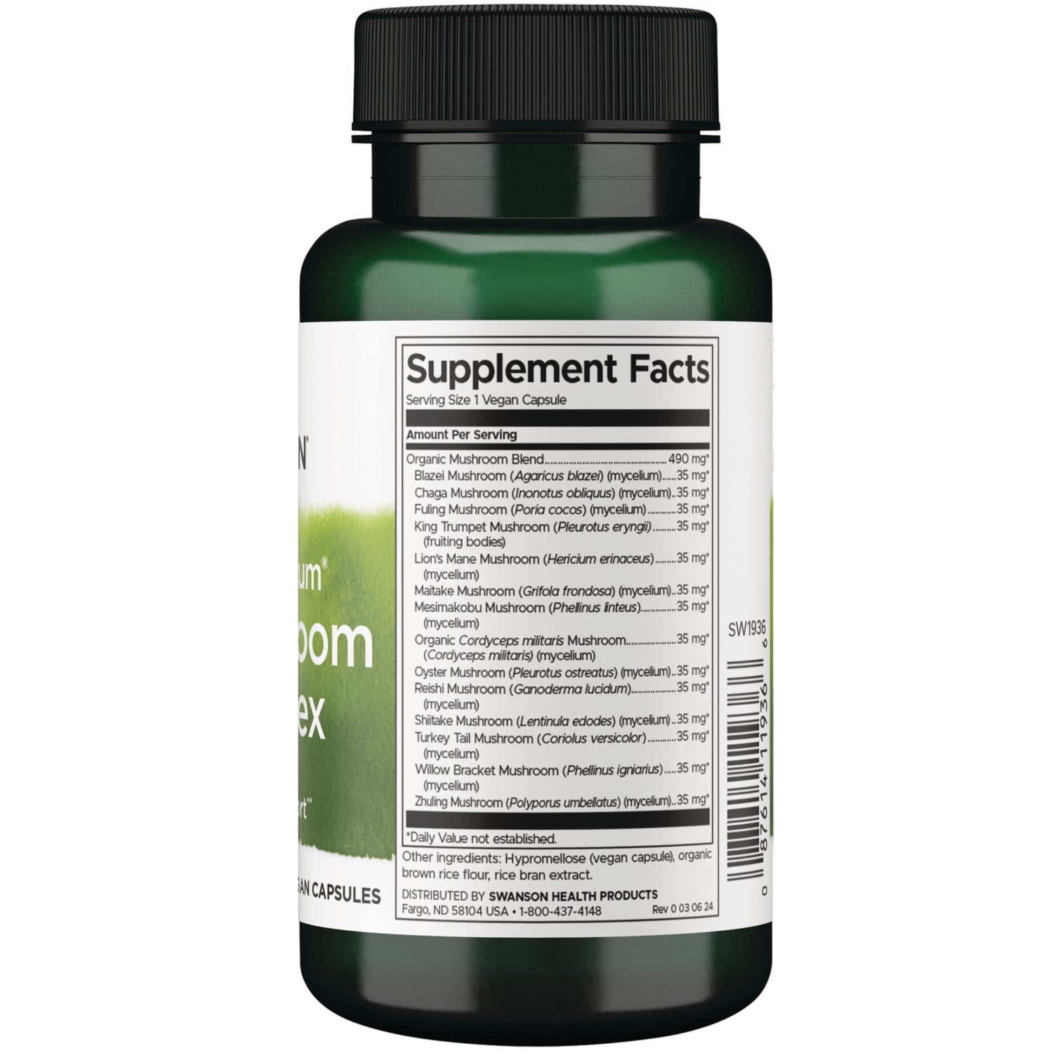 SW1936 | Back label with Supplement Facts