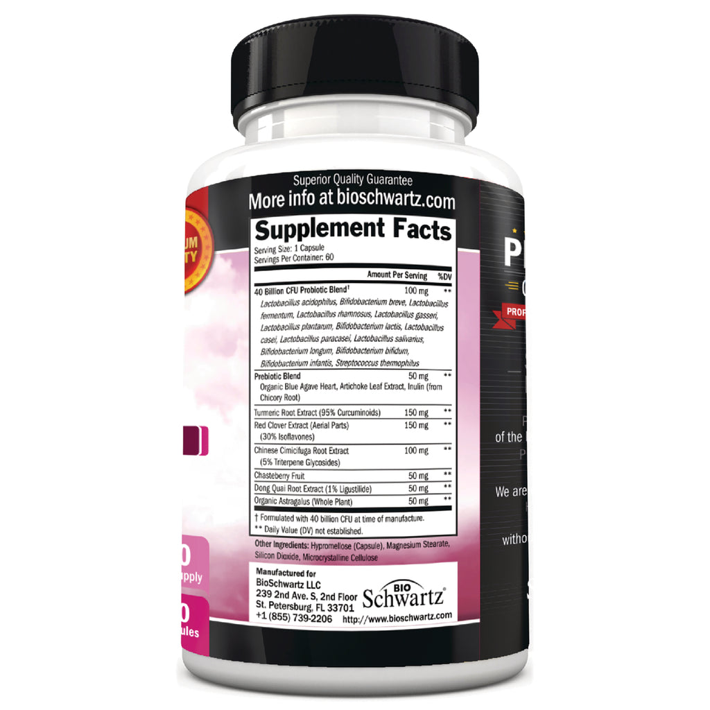 BSZ026 | Back label showing supplement facts panel and ingredient list on white bottle - Thumbnail
