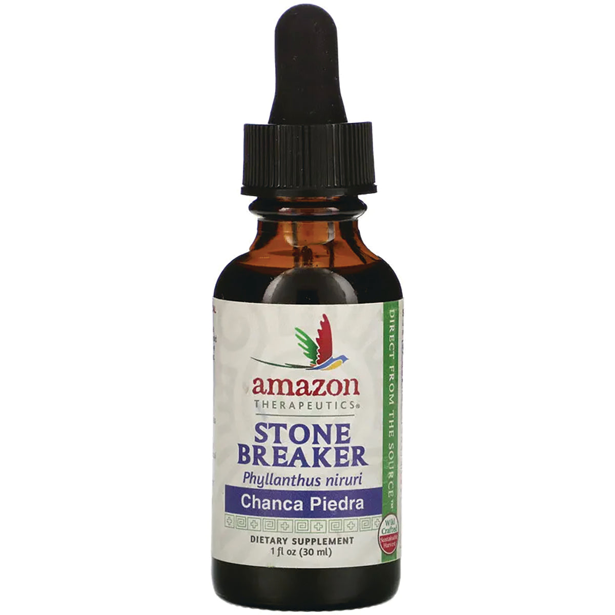 AMT010 | Amazon Therapeutics Stone Breaker Chanca Piedra dietary supplement dropper bottle, 1 fl oz (30 ml)