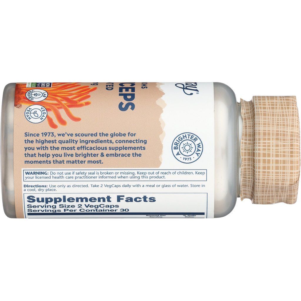 SLR460 | Back label with Supplement Facts, directions, and warning for Brighten Way VegCaps bottle - Thumbnail