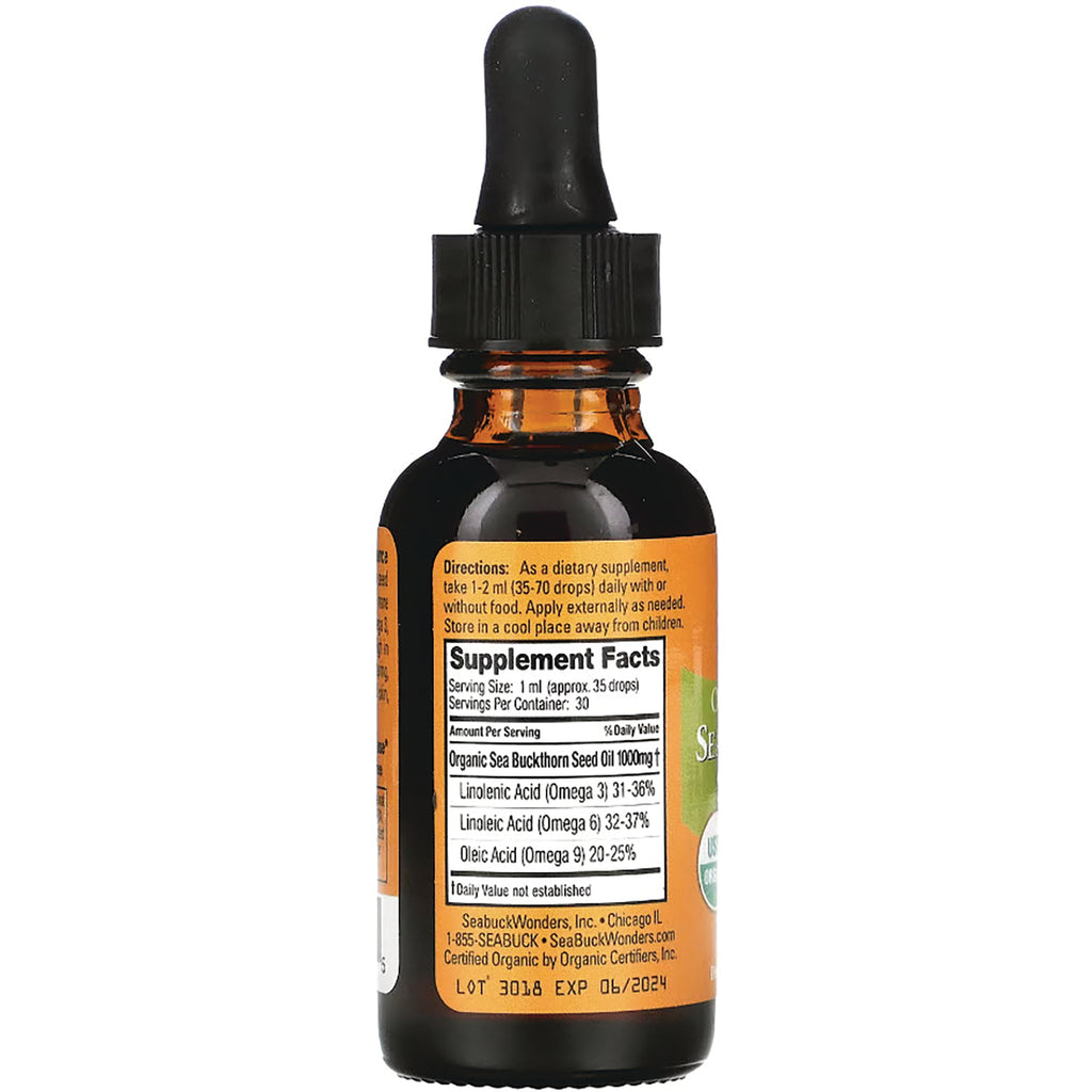 SBW004 | Back label showing Supplement Facts and directions on amber dropper bottle - Thumbnail