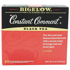 BGT018 | Bigelow Constant Comment black tea box front showing 40 tea bags packaging