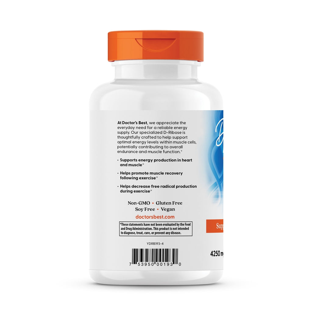 DB206 | Back label of white supplement bottle showing product claims, barcode, and QR code - Thumbnail