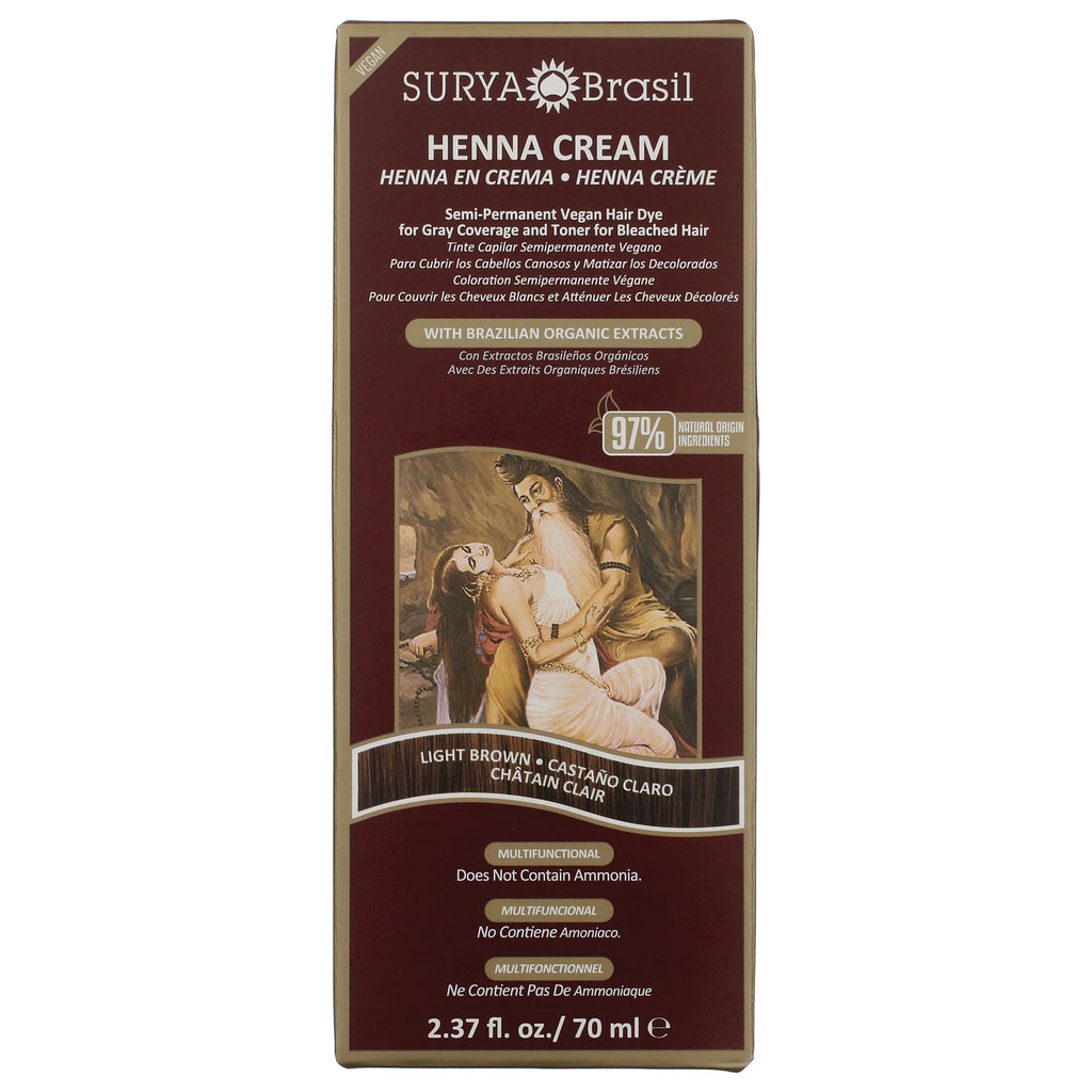 SUR027 | Surya Brasil Henna Cream, Light Brown, semi-permanent vegan hair dye, 2.37 fl oz - Thumbnail