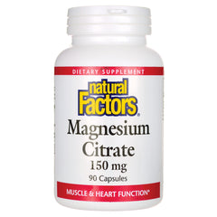 NFC011 | Natural Factors Magnesium Citrate 150 mg 90 capsules white bottle front