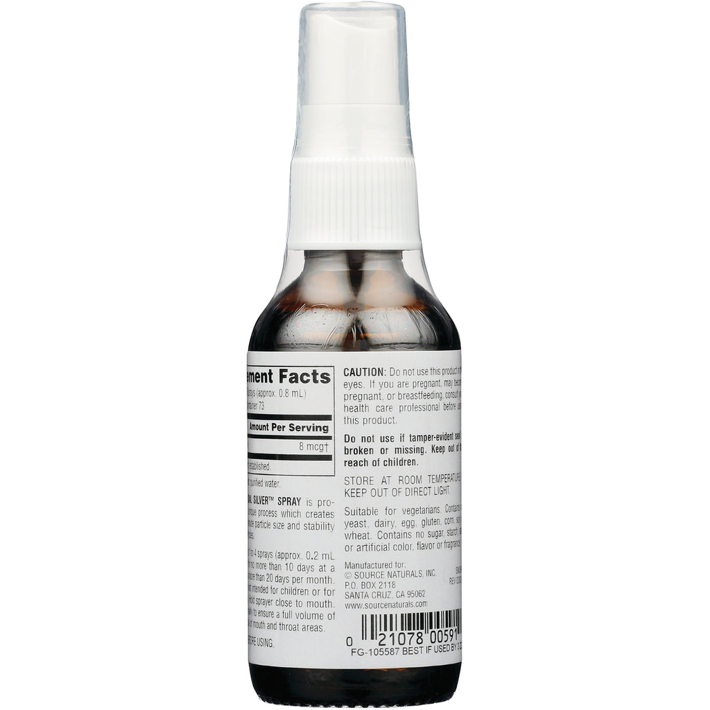 SN269 | Back label of spray bottle with Supplement Facts, cautions, storage directions, and barcode - Thumbnail