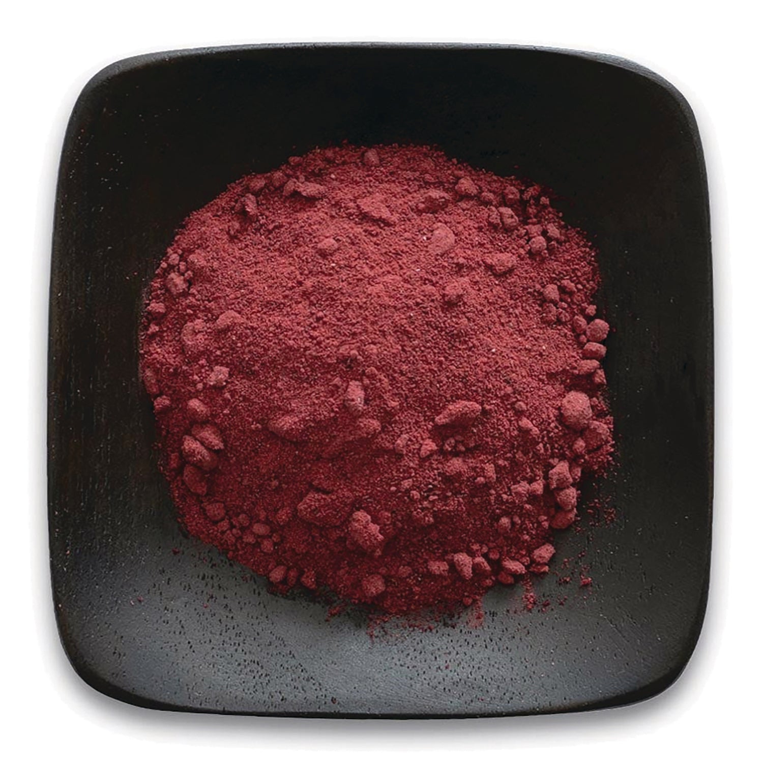 FNP388 | pile of deep red powder in a black square dish