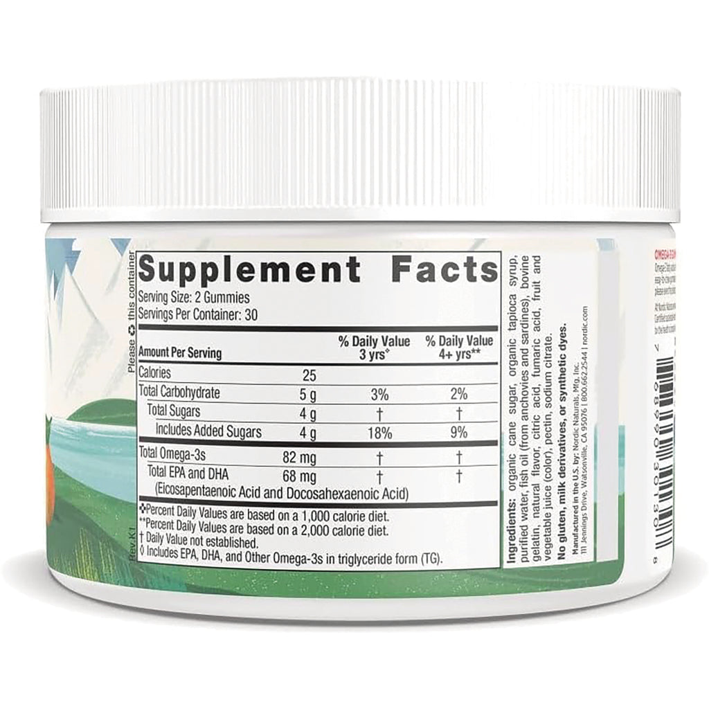 NRN016 | Supplement Facts panel on jar showing serving size, calories, total omega-3s and ingredients - Thumbnail
