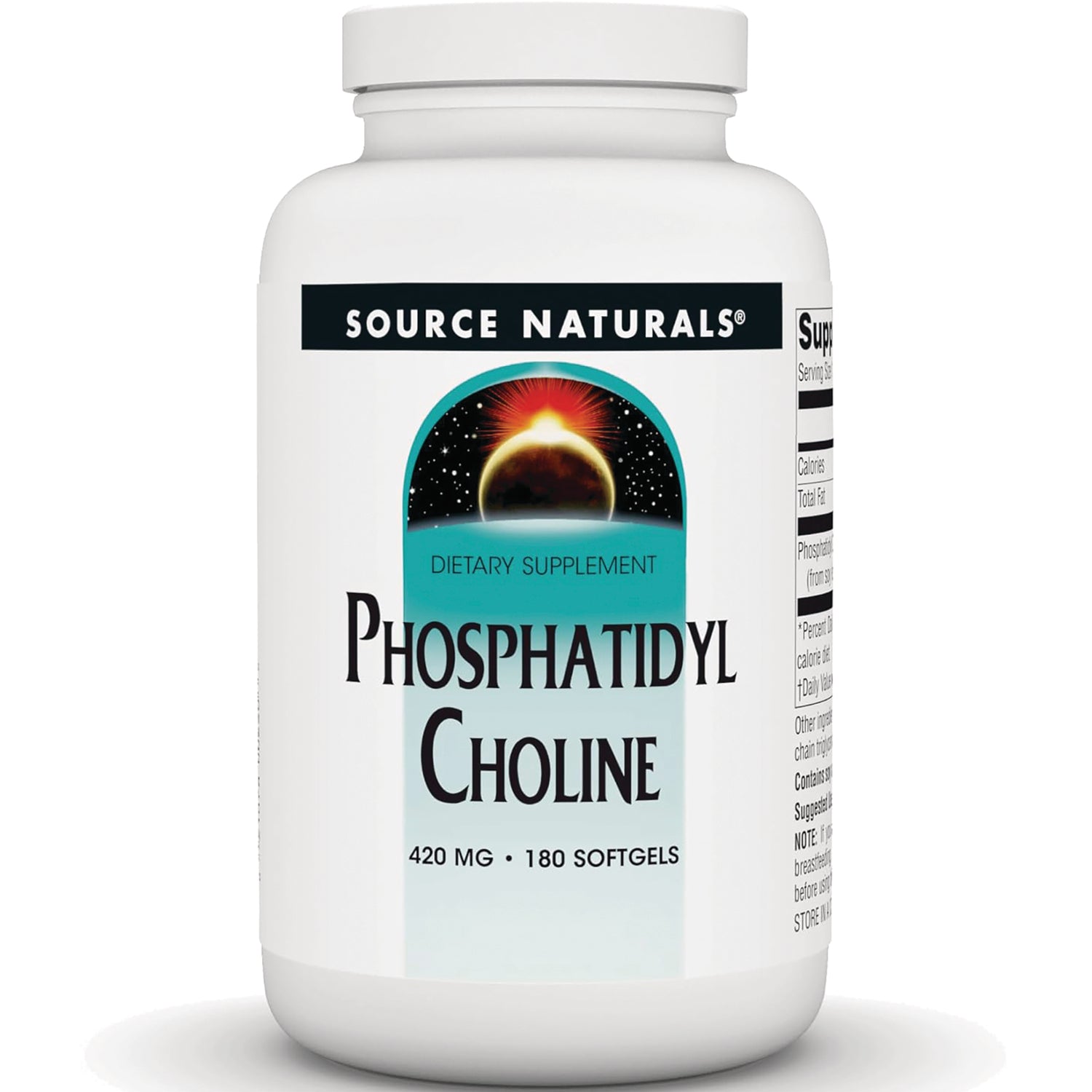 SN797 | Source Naturals Phosphatidyl Choline dietary supplement, 420 mg, 180 softgels