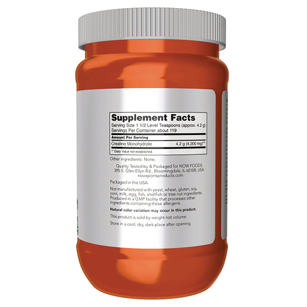 NWF1044 | Back of orange supplement jar showing white label with Supplement Facts panel and ingredient text - Thumbnail