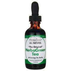 HSL001 | Amber dropper bottle labeled HerbaGreen Tea All Natural dietary supplement 2 fl oz