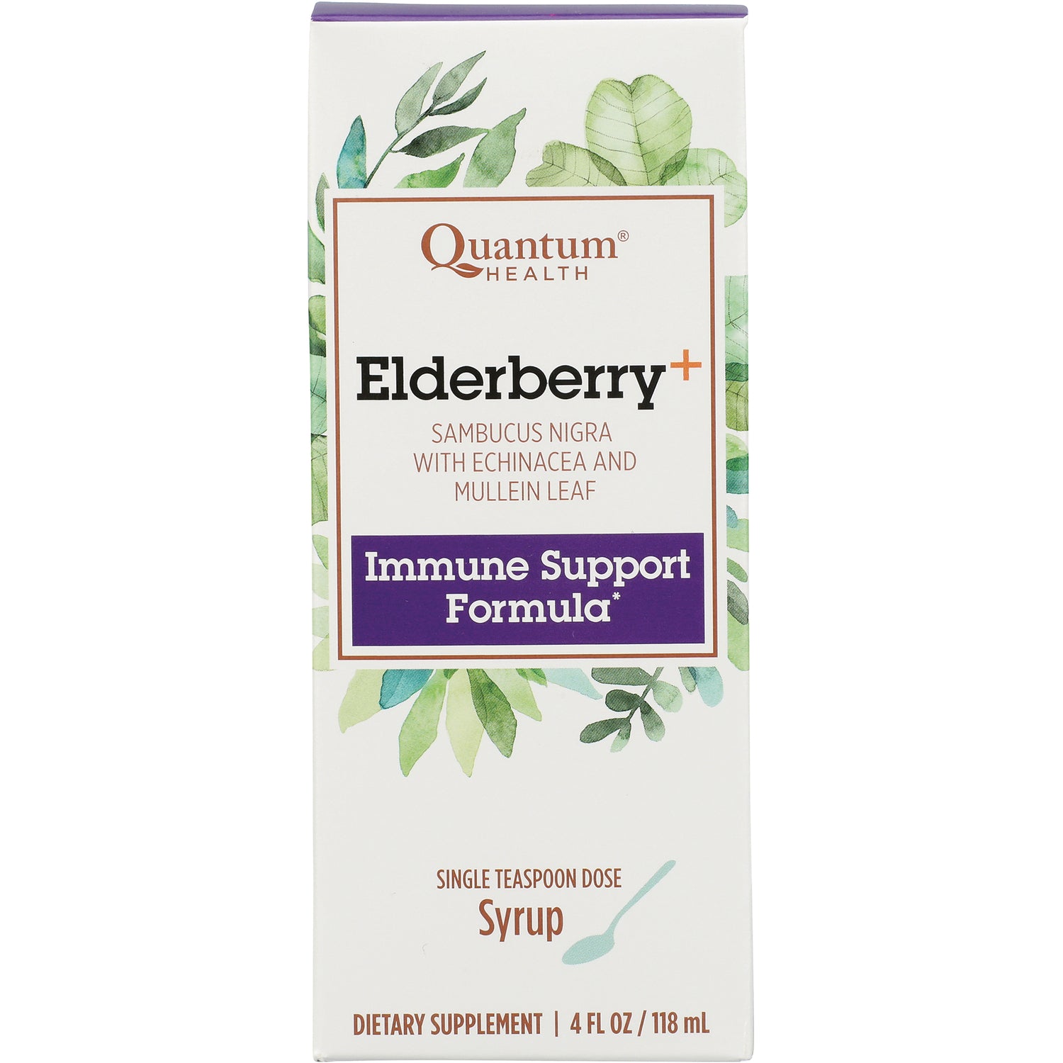 QU049 | Quantum Health Elderberry+ immune support formula syrup front packaging