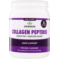 SW1657 | Swanson Collagen Peptides powder, unflavored, grass fed and pasture raised, 16 oz