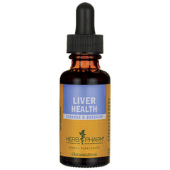 HPH020 | Amber dropper bottle labeled LIVER HEALTH cleanse & detoxify herbal supplement 1 fl oz