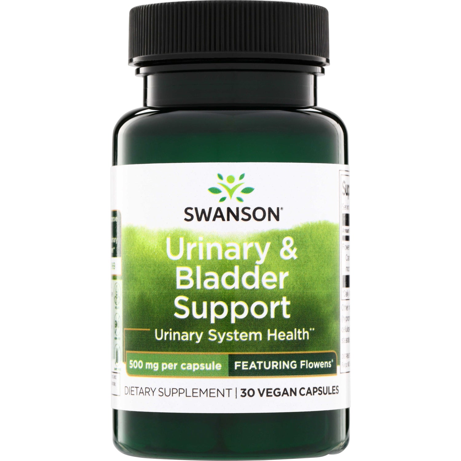 SW1959 | Swanson Urinary & Bladder Support supplement bottle, 500 mg per capsule, 30 vegan capsules