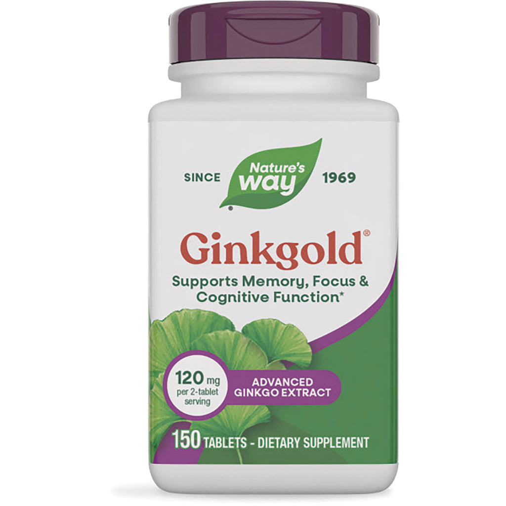 NW656 | Nature's Way Ginkgold front label, supports memory, focus and cognitive function, 150 tablets advanced ginkgo extract - Thumbnail