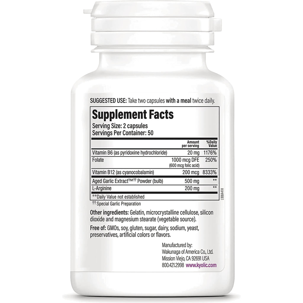KY075 | back label showing Supplement Facts panel with serving size 2 capsules, ingredient list and manufacturer info - Thumbnail