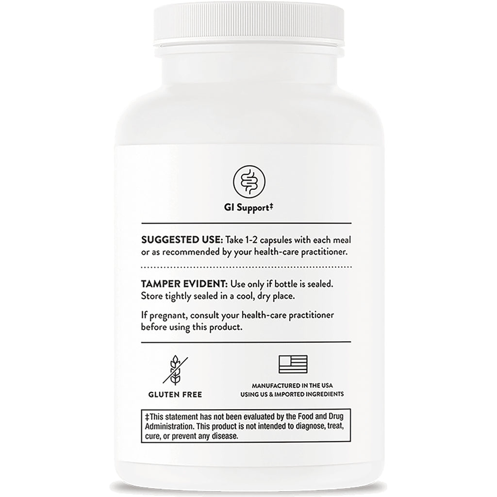 TRN030 | GI Support back label with Suggested Use 12 capsules, tamper-evident notice, gluten free icon, Manufactured in the USA - Thumbnail