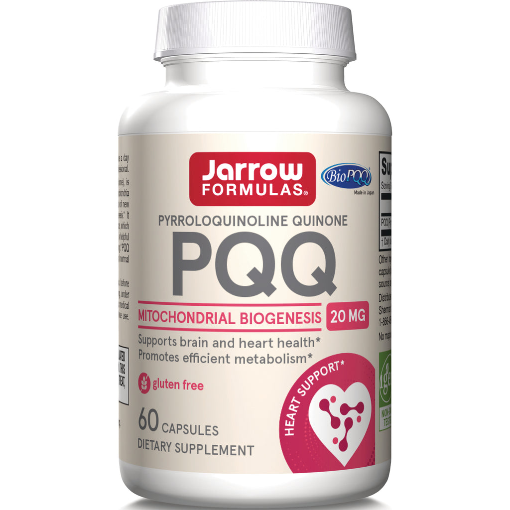 JR358 | Jarrow Formulas PQQ 20 mg dietary supplement bottle front label showing 60 capsules and heart support - Thumbnail