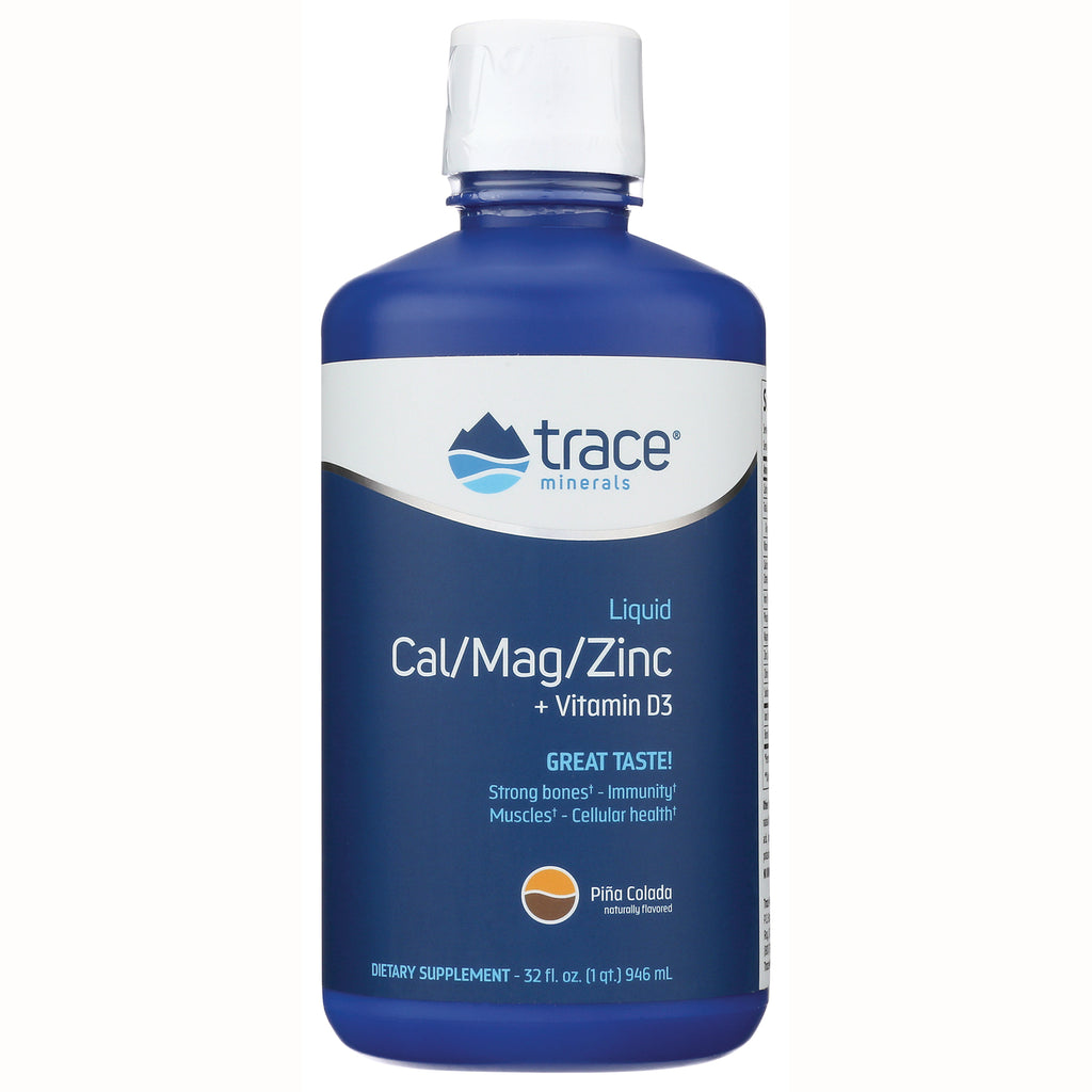 TM016 | Trace Minerals Liquid Cal/Mag/Zinc + Vitamin D3, Pia Colada, 32 fl oz bottle - Thumbnail