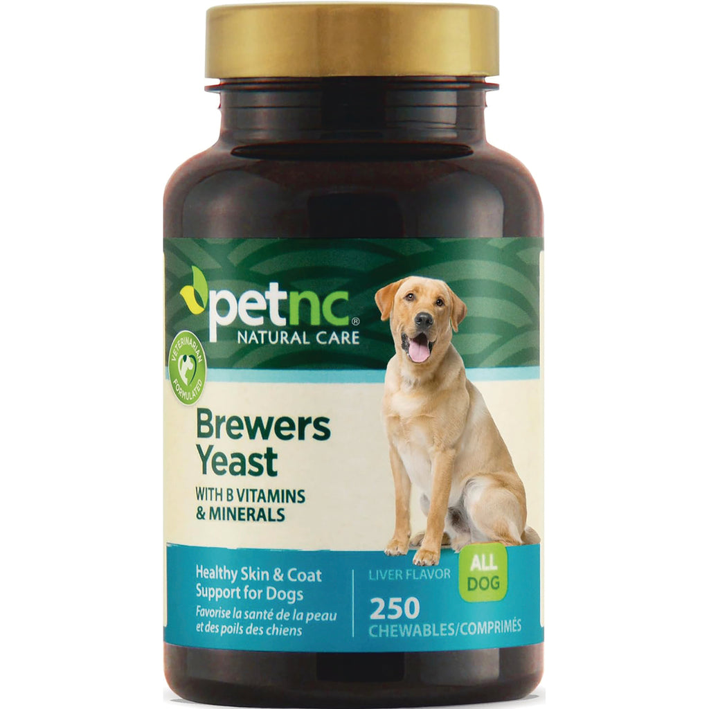 CNT251 | PetNC Brewers Yeast bottle for dogs with B vitamins and minerals, liver flavor, 250 chewables, sitting Labrador on label - Thumbnail
