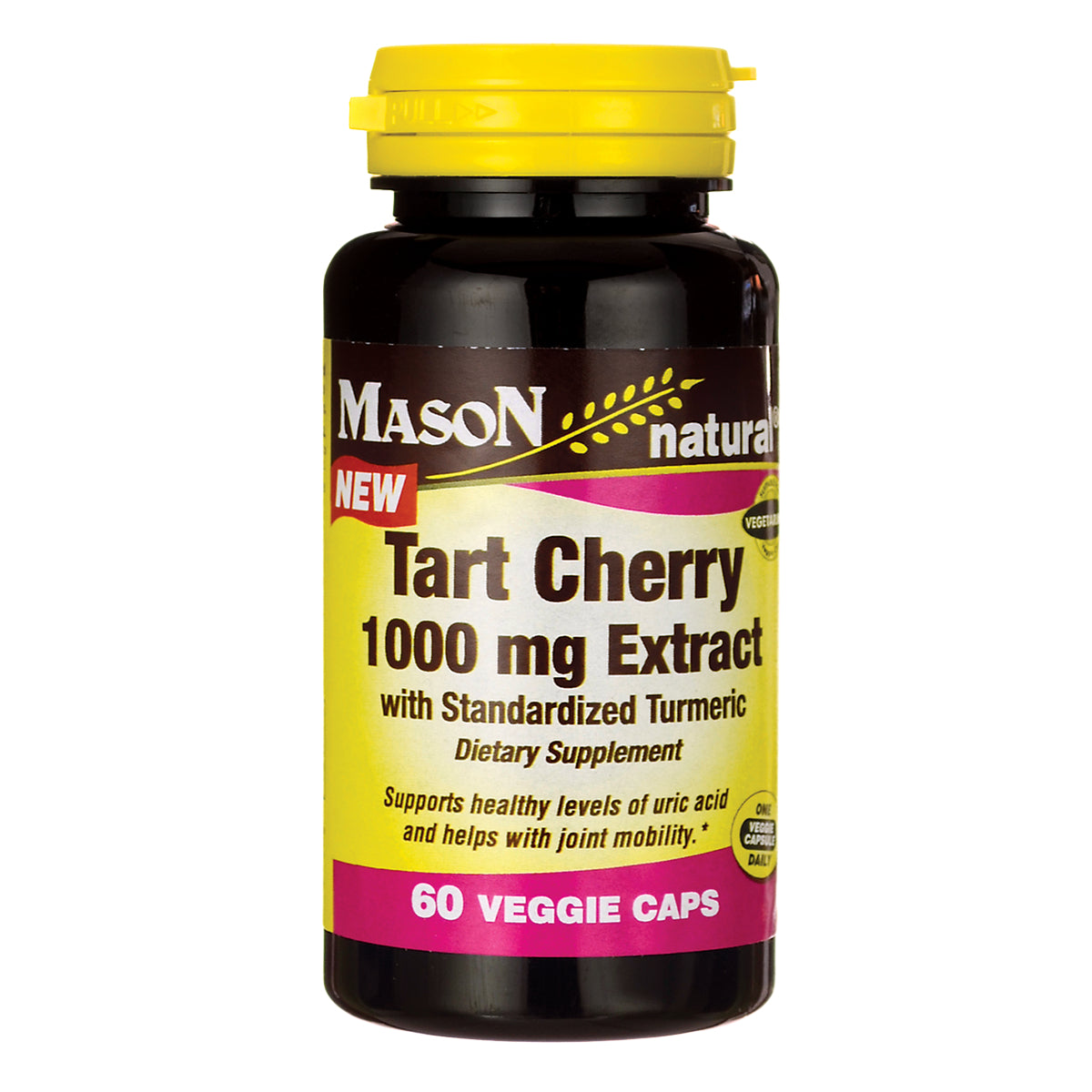 MSN052 | Mason Natural Tart Cherry 1000 mg Extract bottle labeled 60 veggie caps