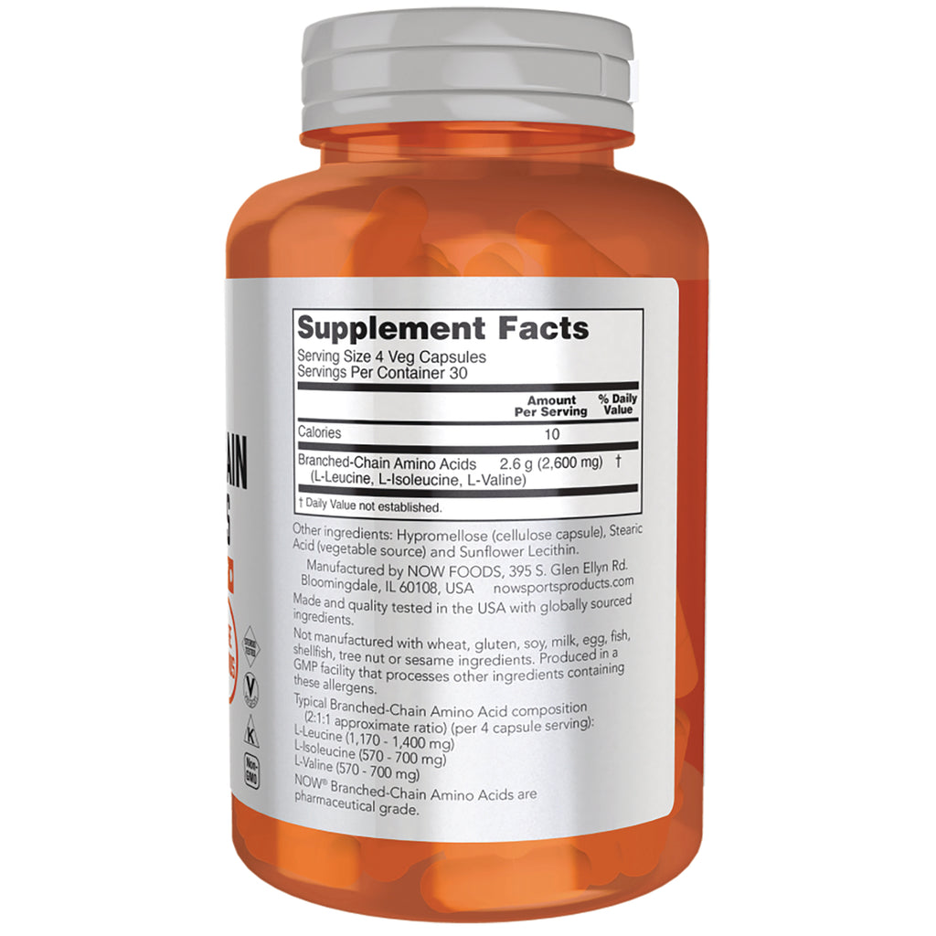 NWF1079 | Back of orange supplement bottle showing Supplement Facts panel, serving size and ingredient list - Thumbnail