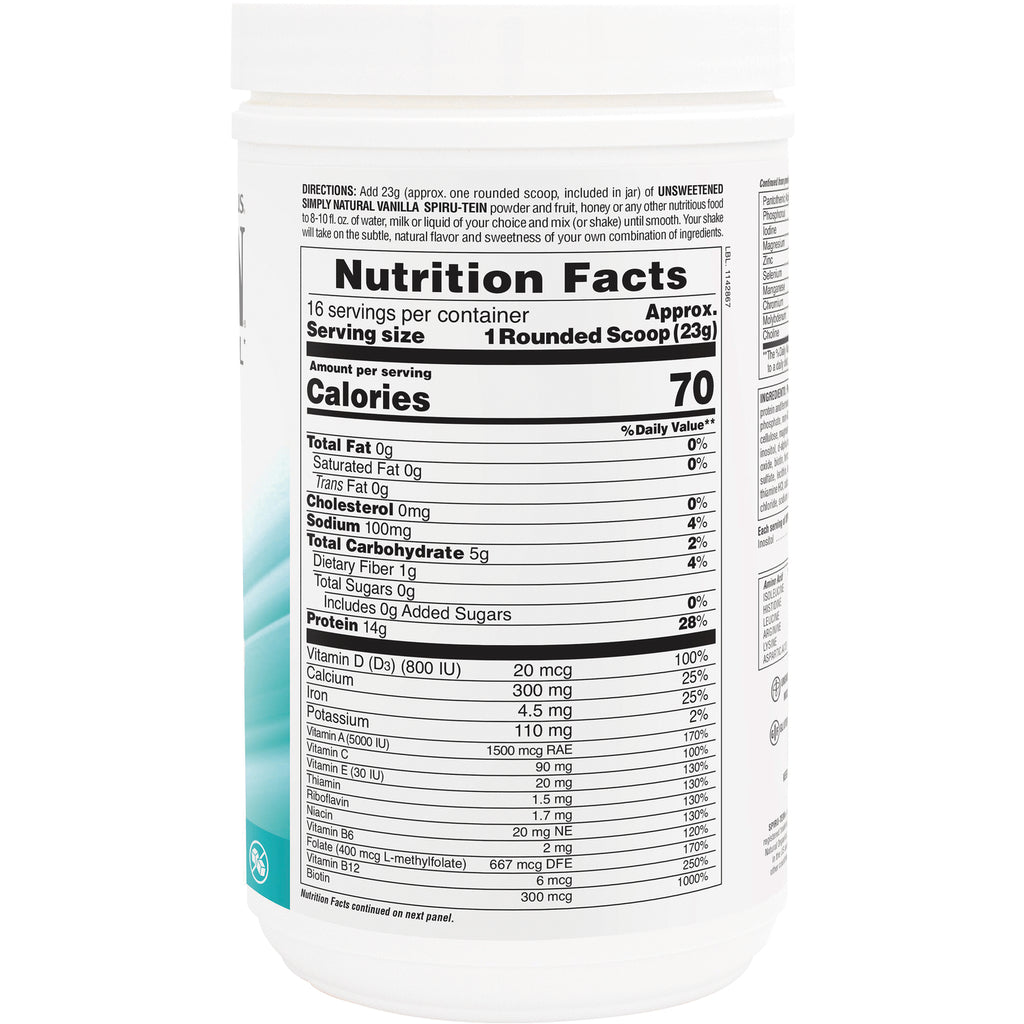 NTP095 | Nutrition Facts panel showing Calories 70, serving size 1 Rounded Scoop (23g), Protein 14g, Sodium 100mg - Thumbnail