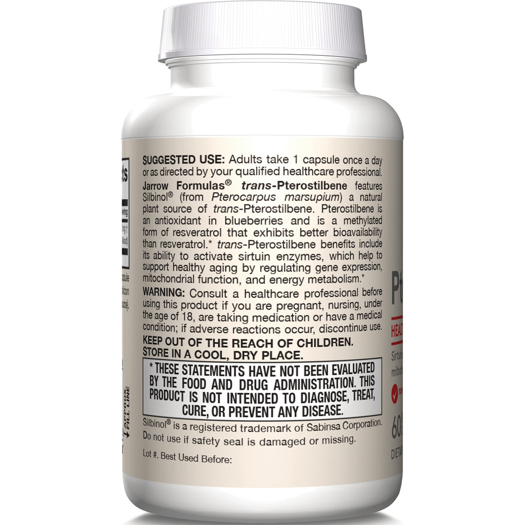 JR232 | back label of white supplement bottle showing suggested use, warning, and FDA disclaimer text - Thumbnail