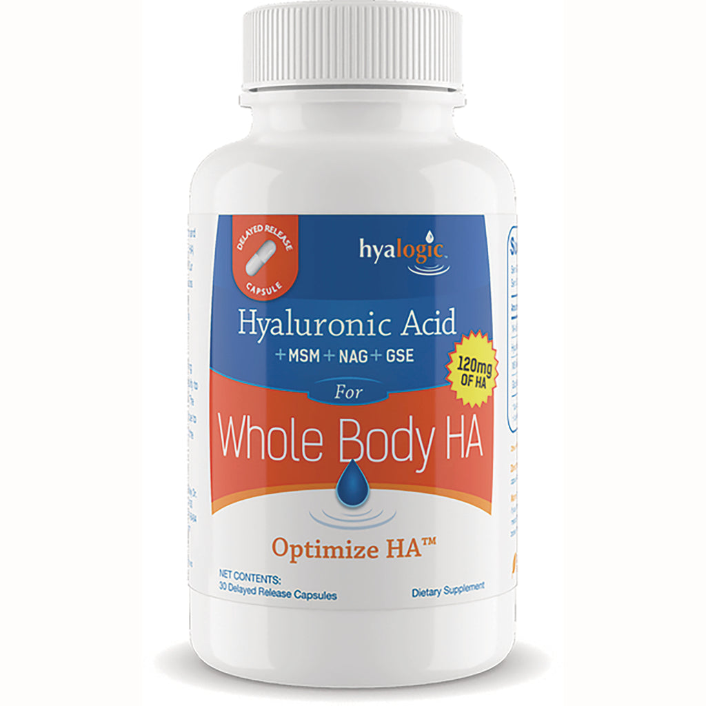 HYL014 | Hyalogic Hyaluronic Acid bottle labeled Whole Body HA Optimize HA, 30 delayed release capsules - Thumbnail