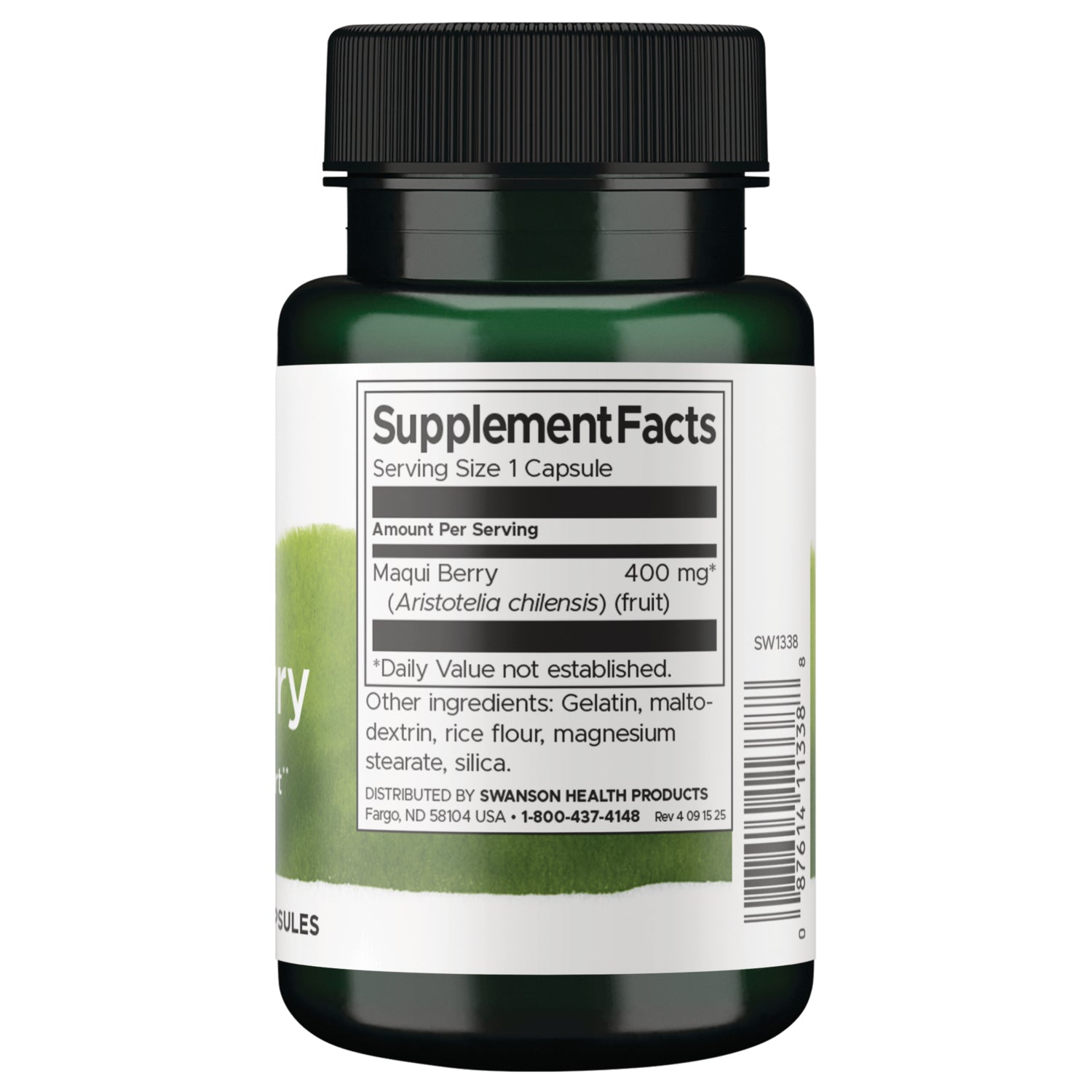 SW1338 | Brown two-piece capsule on white background with centimeter and inch rulers showing size