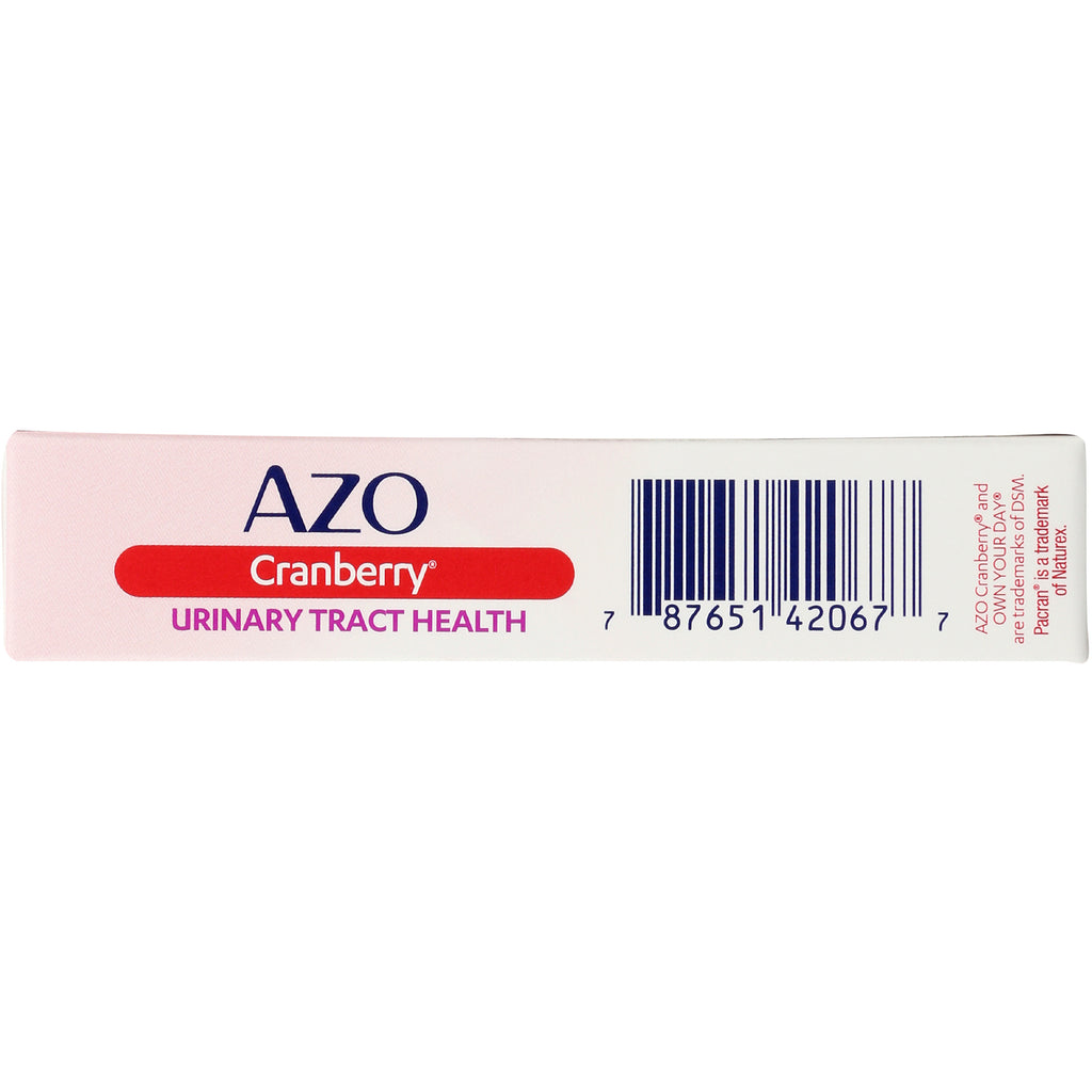 AMF002 | AZO Cranberry packaging side showing 'Urinary Tract Health' label and barcode 8765142067 - Thumbnail