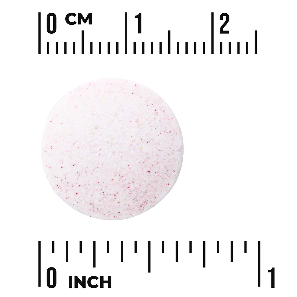 SW1538 | Round speckled tablet with size guide, rulers labeled CM and INCH - Thumbnail