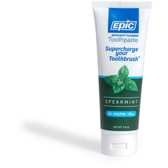 EPI001 | Epic anticavity fluoride toothpaste tube labeled SPEARMINT 4.9 oz