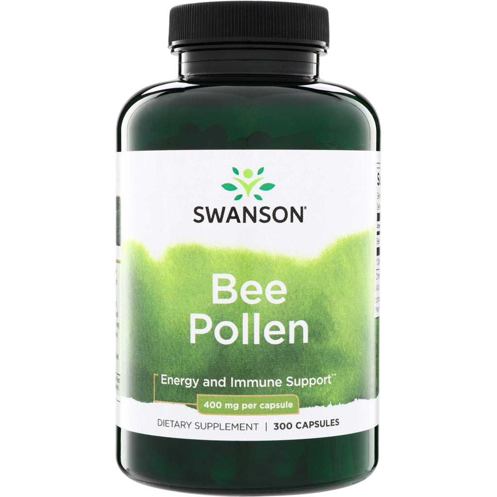 SW317 | Swanson Bee Pollen, Energy and Immune Support, 400 mg per capsule, 300 capsules - Thumbnail