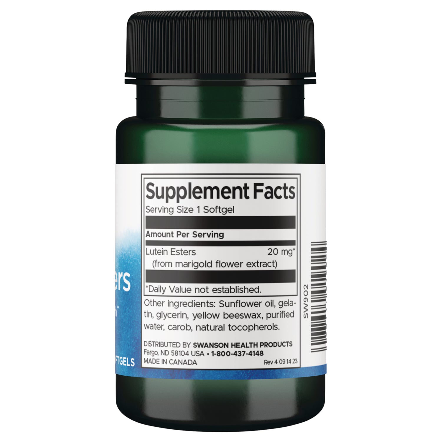 SW902 | Back label with supplement facts and serving information
