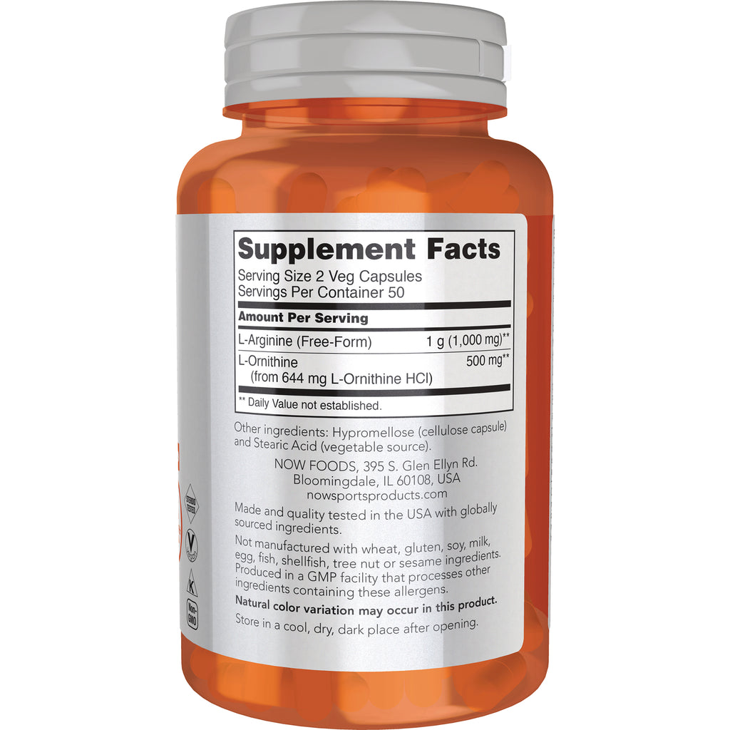 NWF791 | Back of orange supplement bottle showing Supplement Facts panel, ingredient list and serving size - Thumbnail