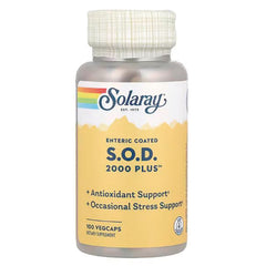 SLR316 | Solaray S.O.D. 2000 Plus enteric coated dietary supplement bottle, 100 vegcaps